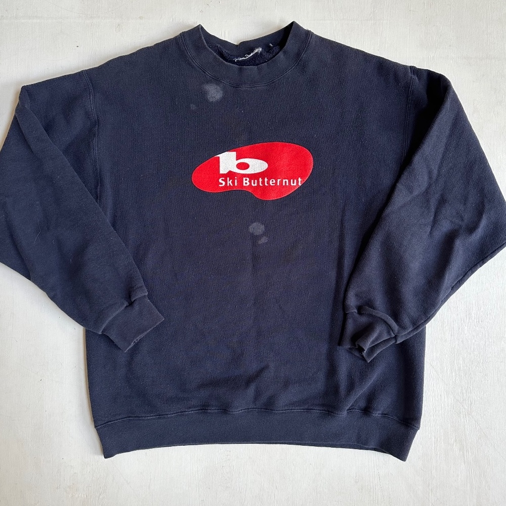 Vintage Ski Butternut Berkshires Crew Neck Pullover Sweatshirt